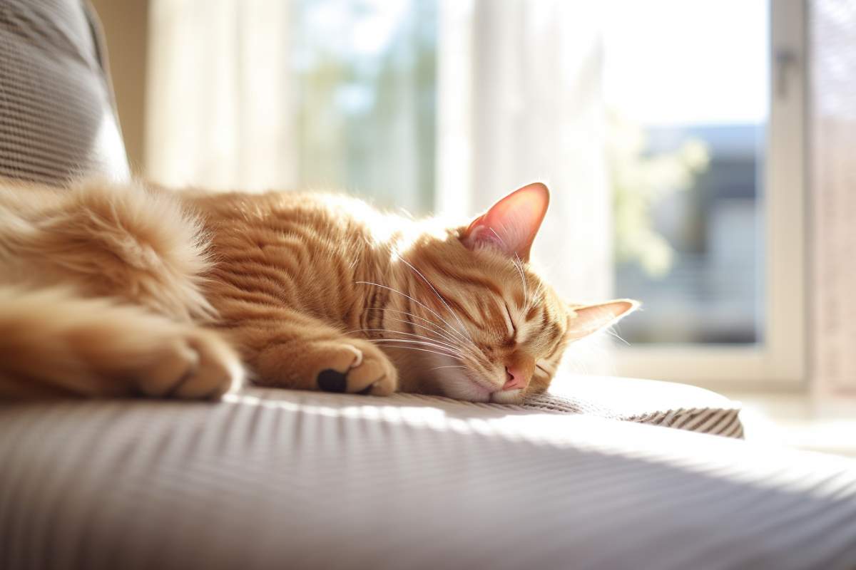 chat qui dort paisiblement